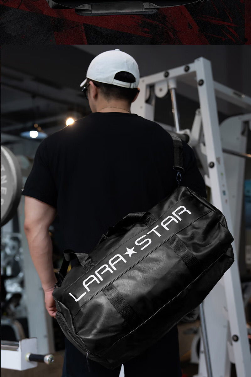 Laura Star Fitness Bag Sports Training Bag Men Large Capacity Travel Business Handheld Shoulder Crossbody Warrior Black 30L 10