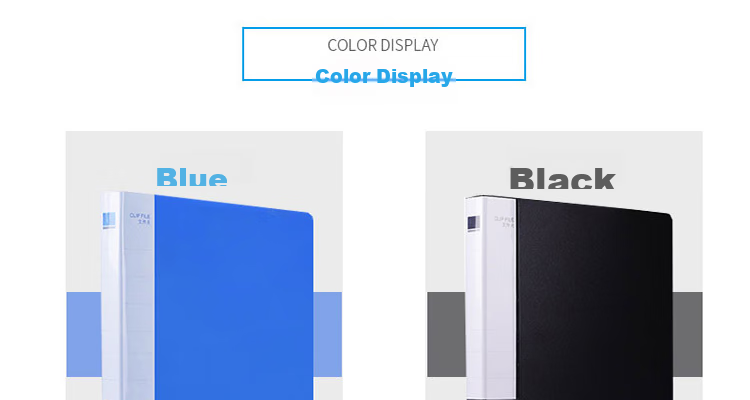 DiLe Premium Series Stationery Double Clip File Folder with Insert Pages, A4 Double Strong Clips, Business Document Organizer, Exam Paper Holder, Office Supplies, 1104 Blue 26