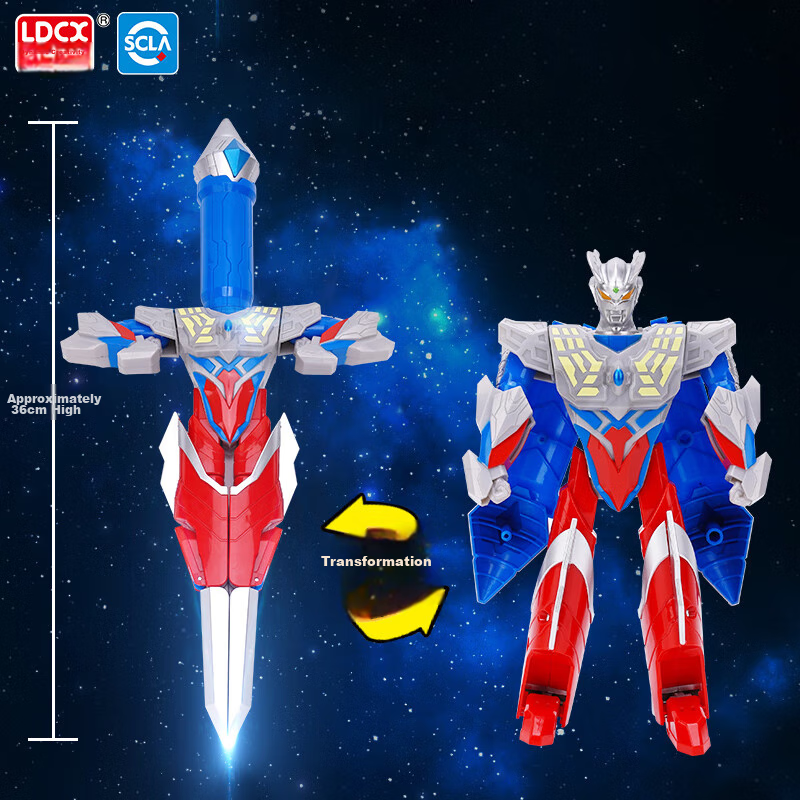 LDCX Ultraman Zero Toy, Boys' Transforming Mecha Robot Action Figure, Children's Birthday Gift