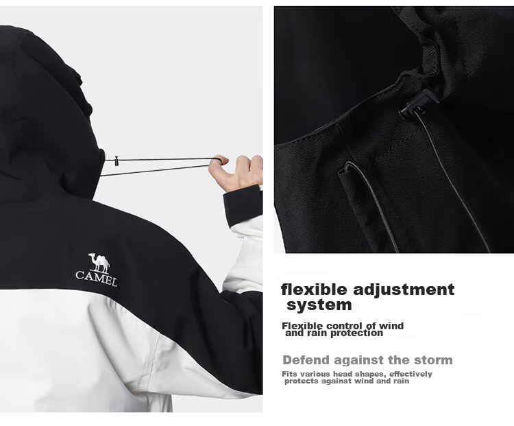 CAMEL Windbreaker Jacket for Men And Women, Spring And Autumn Outdoor Workwear Hard Shell Single Layer Heavy Rain Hiking Suit B109 L 22