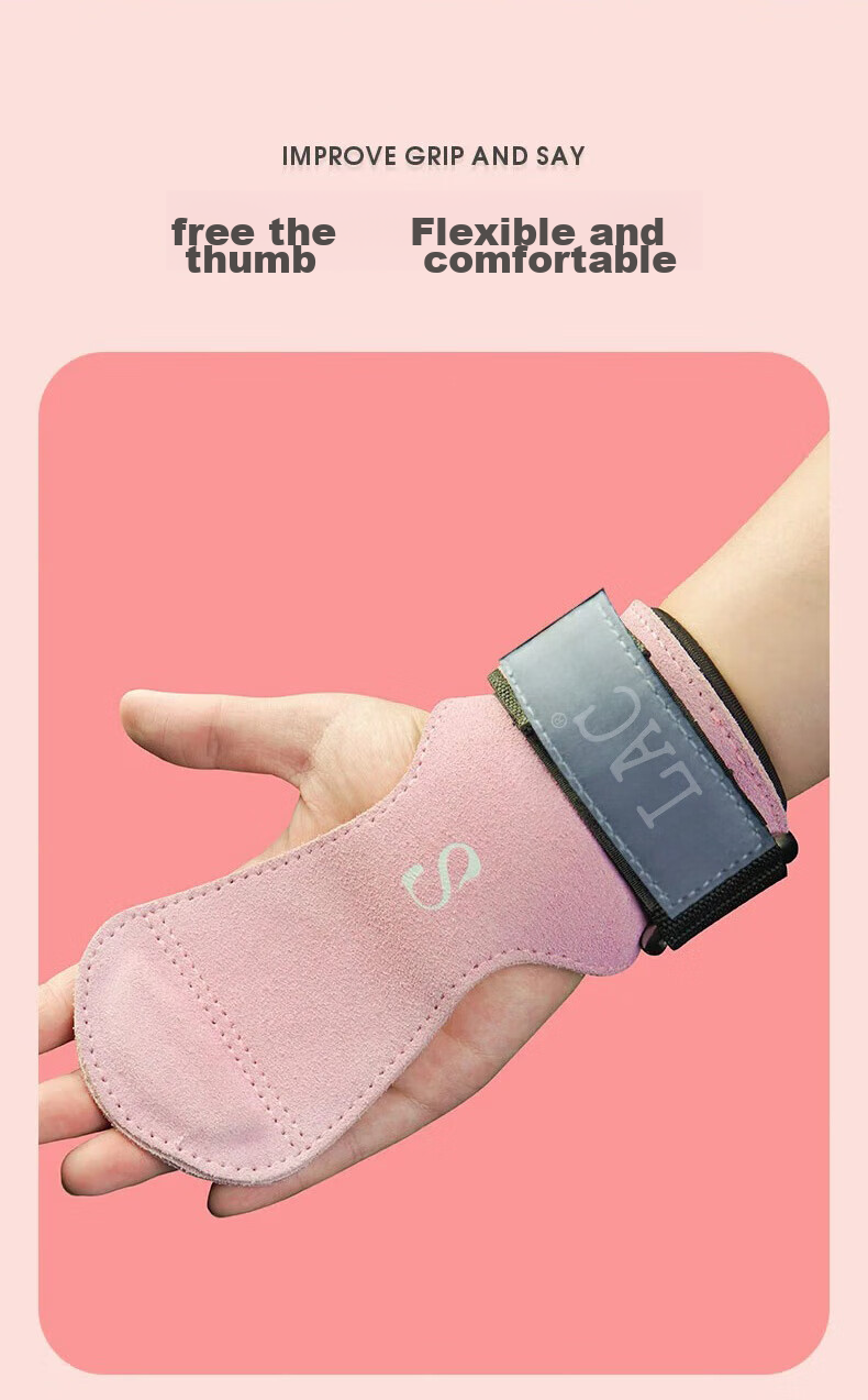 LAC Leather Fitness Gloves with Palm Support, Pull-Up Straps, Bar Grip, Non-Slip, Two-Pair Pack 7
