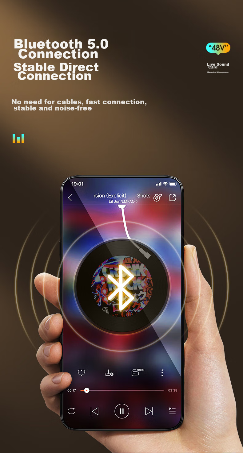 Haomuren Sound Card Kit, Live Streaming Equipment Set, Mobile Phone Karaoke Special, for TikTok Live Streamers, Professional Singing Device, Recording Microphone, Fill Light, External Sound Card for Computer, Microphone 23