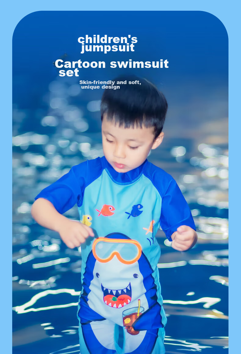 Yuke Children's One-Piece Swimsuit for Boys, Cute Swimwear for Toddlers And Young Boys, Baby Boy Swimming Costume 1