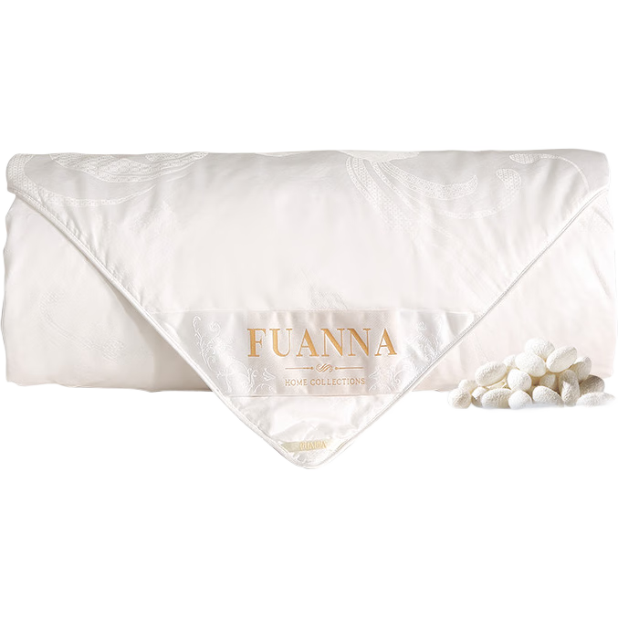 FUANNA Silk Comforter, 100% Mulberry Silk Double Quilt, Pure Cotton Air Conditioning Quilt, Double Summer Quilt, Gift, 230x229cm