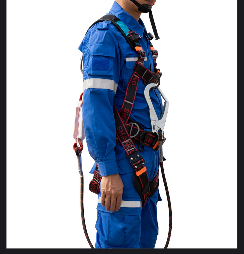 Shandouao Z-Y Fall Arrest Safety Harness, National Standard AD9088, Double Large Hooks with Cushioning Pack, 1.8 Meters 14