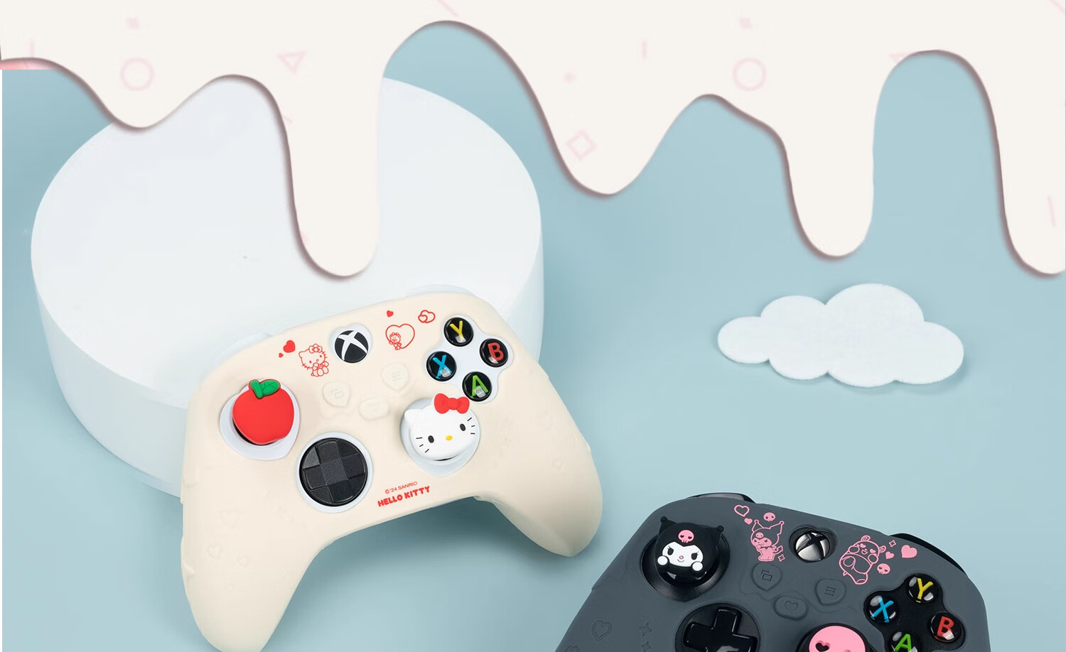 Jixiang XBOX Controller Protective Case, Kuromi Official Silicone Shell, Non-Slip And Sweat-Resistant Soft Case, Cute Cartoon Design, Compatible with Joysticks, Game Console Accessory 7