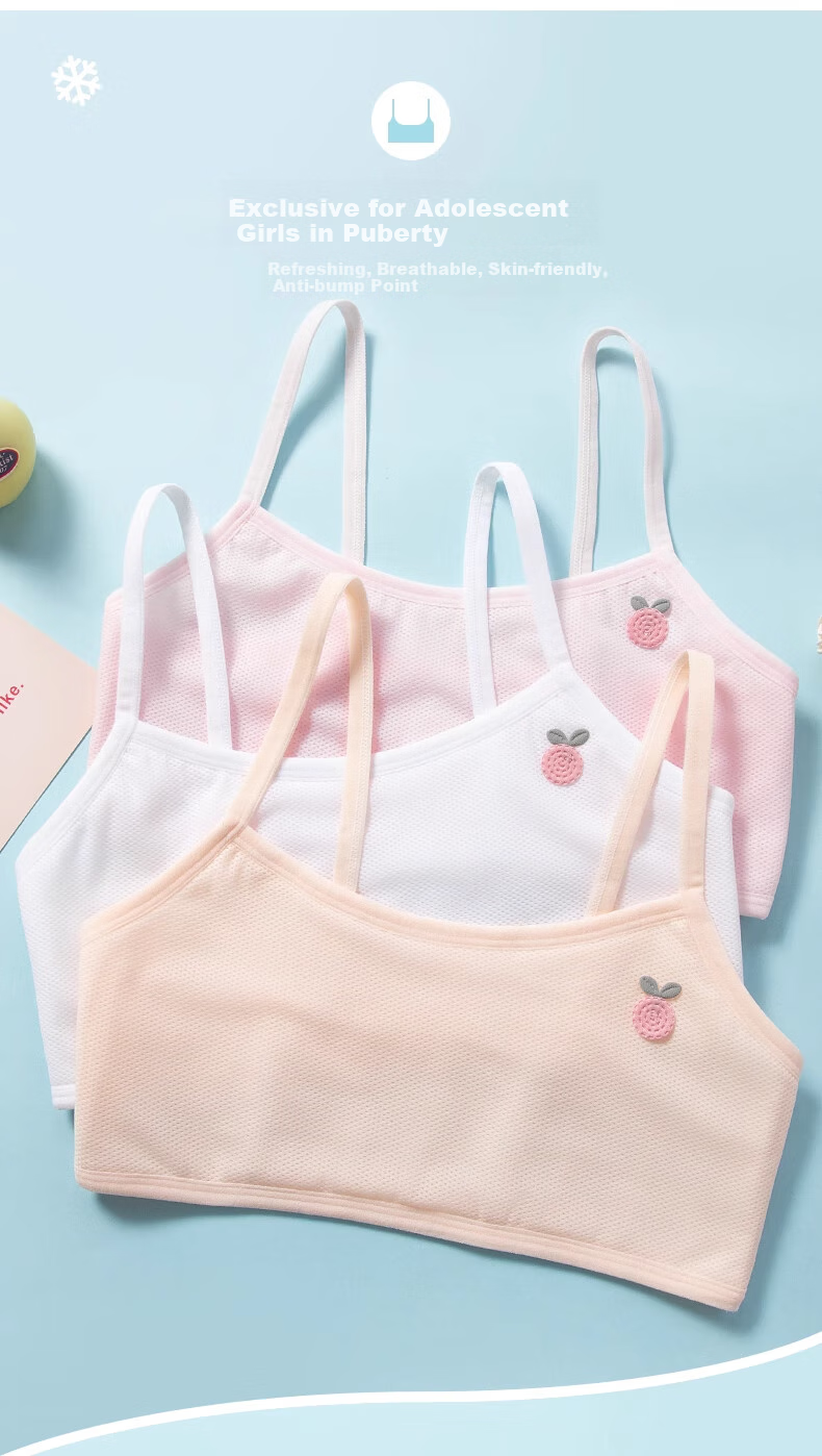 Dingguagua Girls' Underwear, Children's Underwear, Puberty Bra for Elementary School Students Aged 9-12, Girls' Camisole, Thin Summer Style 3