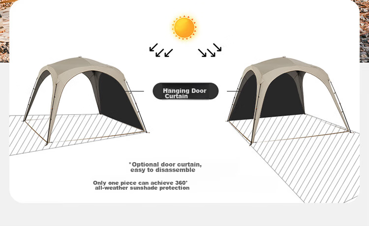 Naturehike Nuke Yunjie Self-Standing Quick-Open Titanium Black Gel Canopy Tent, Outdoor Camping Picnic, Rainproof, Sun-Proof, Dome Pavilio 7