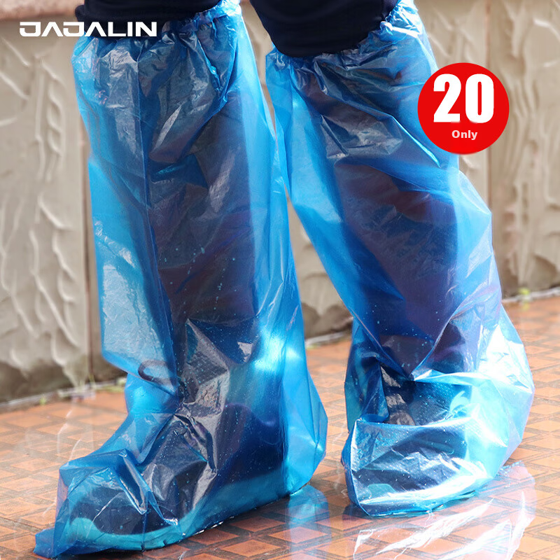 JAJALIN Disposable Rain Shoe Covers [20-Pack], Unisex Waterproof Thick Rain Boots for Children And Adults, Tall High-Top Desig