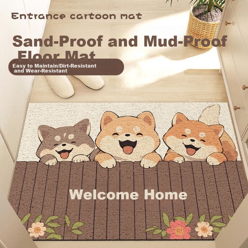 JEPPE Silk Loop Entrance Door Mat, Large Entrance Doormat, Cuttable Non-Slip Mat, Entryway Carpet, 60*90cm 1