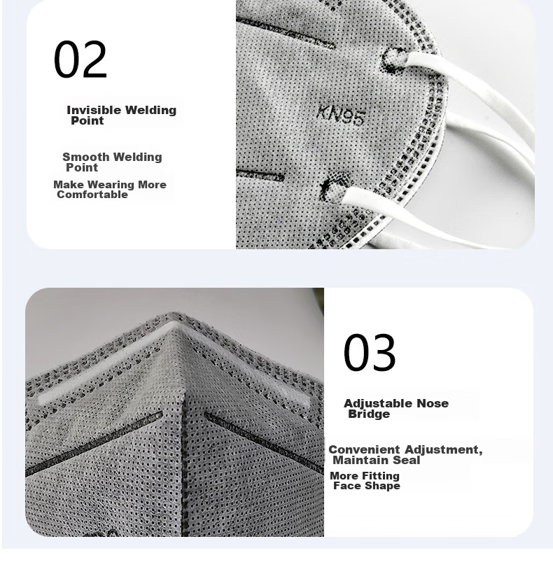 AMS KN95 Face Mask Individually Wrapped, Industrial Protection against Pollen Dust Sand Smog Droplets, Men's Sun Protection Renovation Formaldehyde Odor Allergy Women's Commute Grinding Specialized 50 Pieces/Box 14