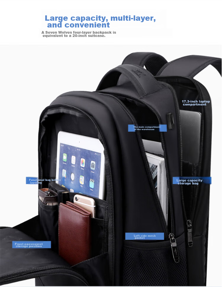 SEPTWOLVES Laptop Bag, 17.3-Inch Backpack for Men And Women, Water-Resistant, Commuter Travel Large Capacity School Bag for Middle School Students 6