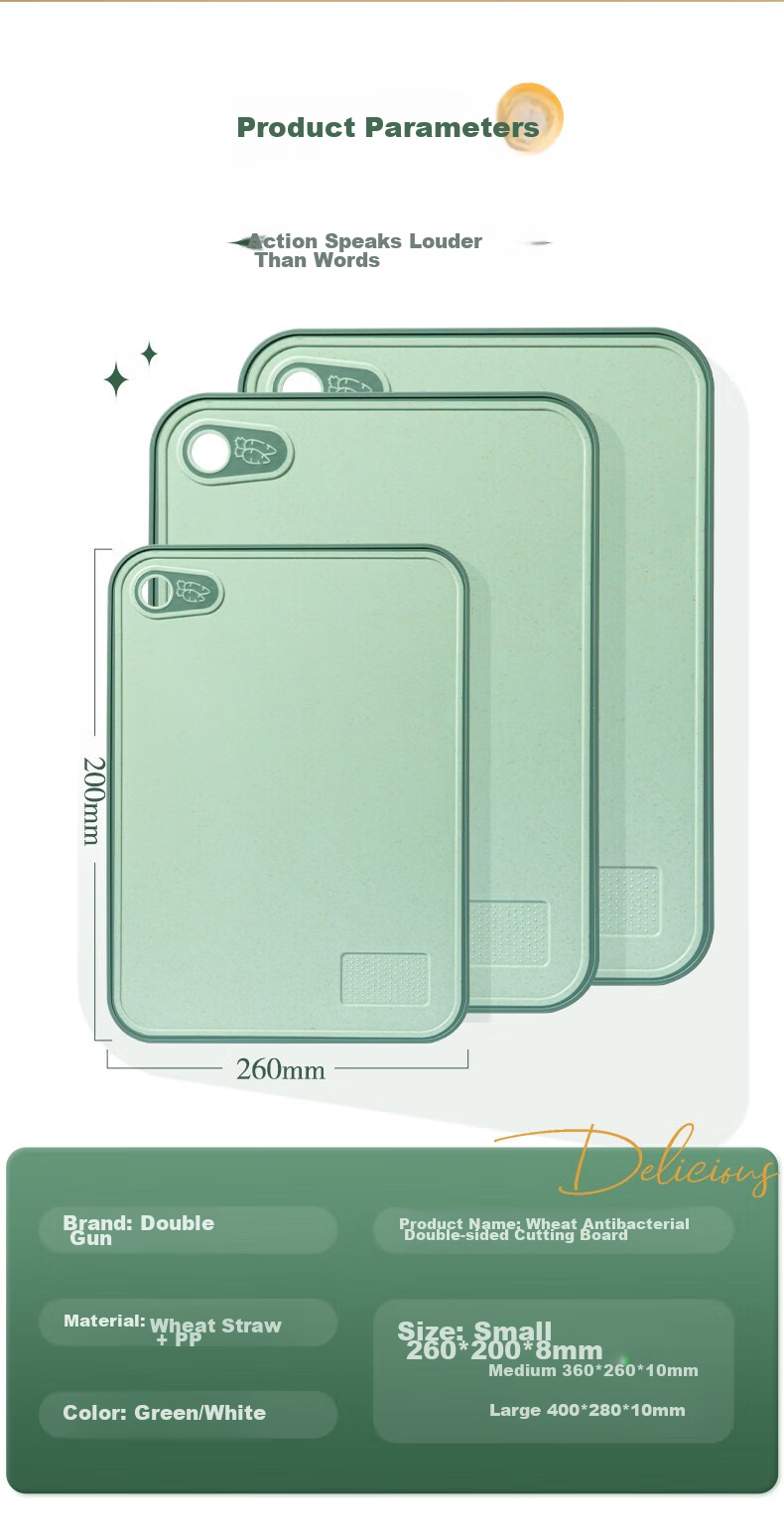 Suncha Antibacterial And Mold-Resistant Cutting Board, Fruit And Baby Food Board, Double-Sided Chopping Board for Home Use, Sticky Plastic Cutting Block, 40*28*1 13