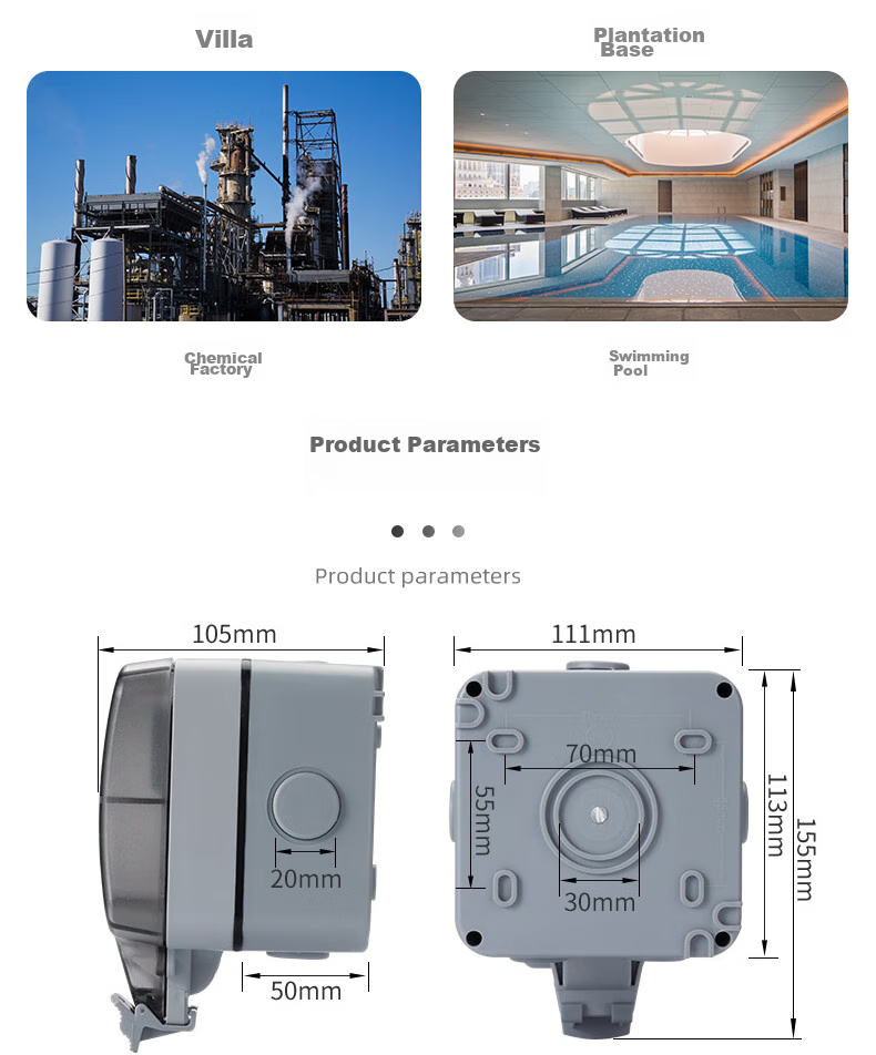 Xiya Waterproof Socket, Outdoor Bathroom, IP66 Waterproof And Dustproof, Heavy Rain-Resistant, Safety Protection, Three-Hole 16A High-Power Socket, Deepened Versio 12