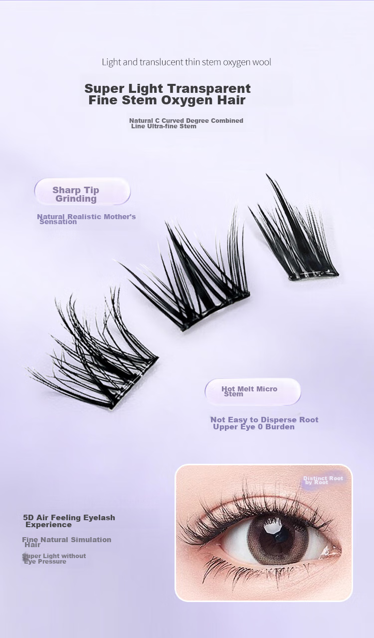 UPLUS Self-Adhesive False Eyelashes, Cat And Dog Style, Round Eyes, Natural Innocent Pure Desire Puppy Eyes, Self-Adhering, Gift-Giving, Self-Operated 8