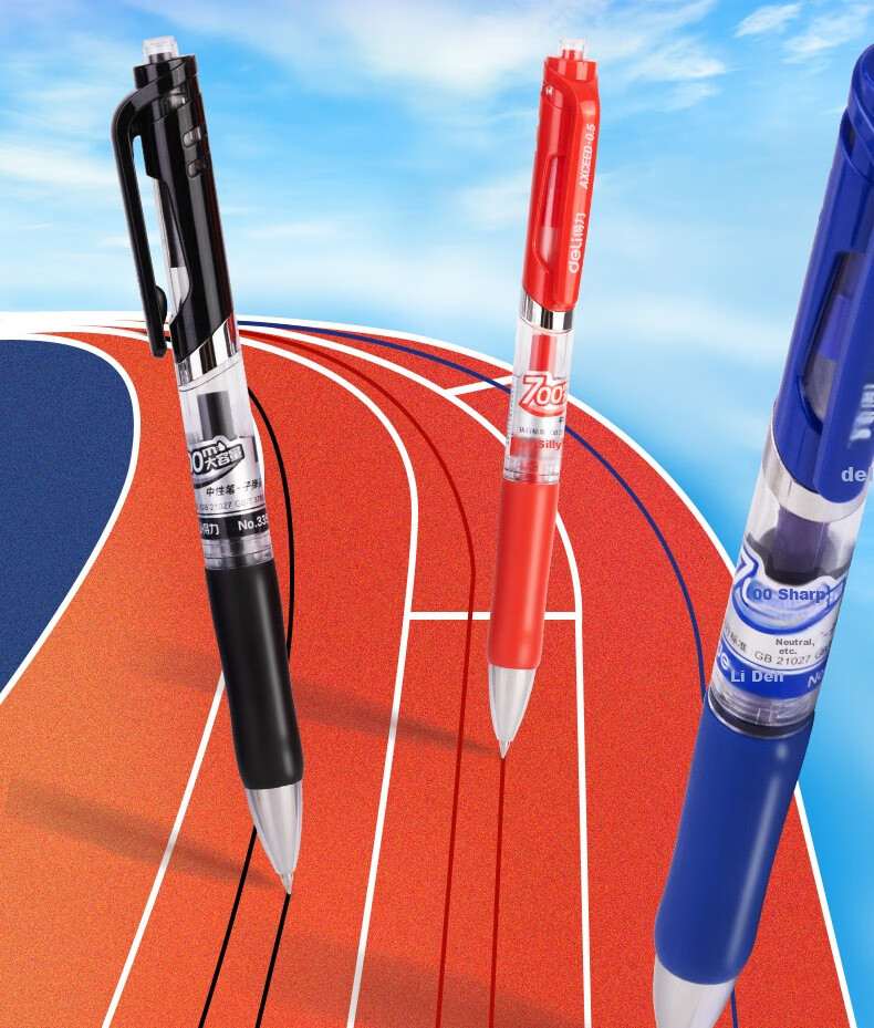Deli S01 Gel Pen, Signature Pen, 0.5mm Bullet Tip, Exam Classic Office Retractable Pen, Water-Based Ink, Upgraded Large Capacity Long-Lasting Black, 5 Pens/box, 33880S 11