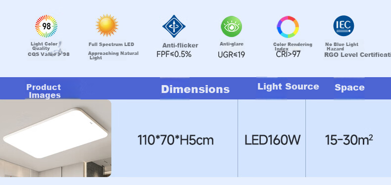 Huashuozhaoming American-Style Eye-Protection Ceiling Light for Bedroom, Modern Minimalist Design for Master Bedroom, Secondary Bedroom, And Study Room, Round Smart Lighting 20