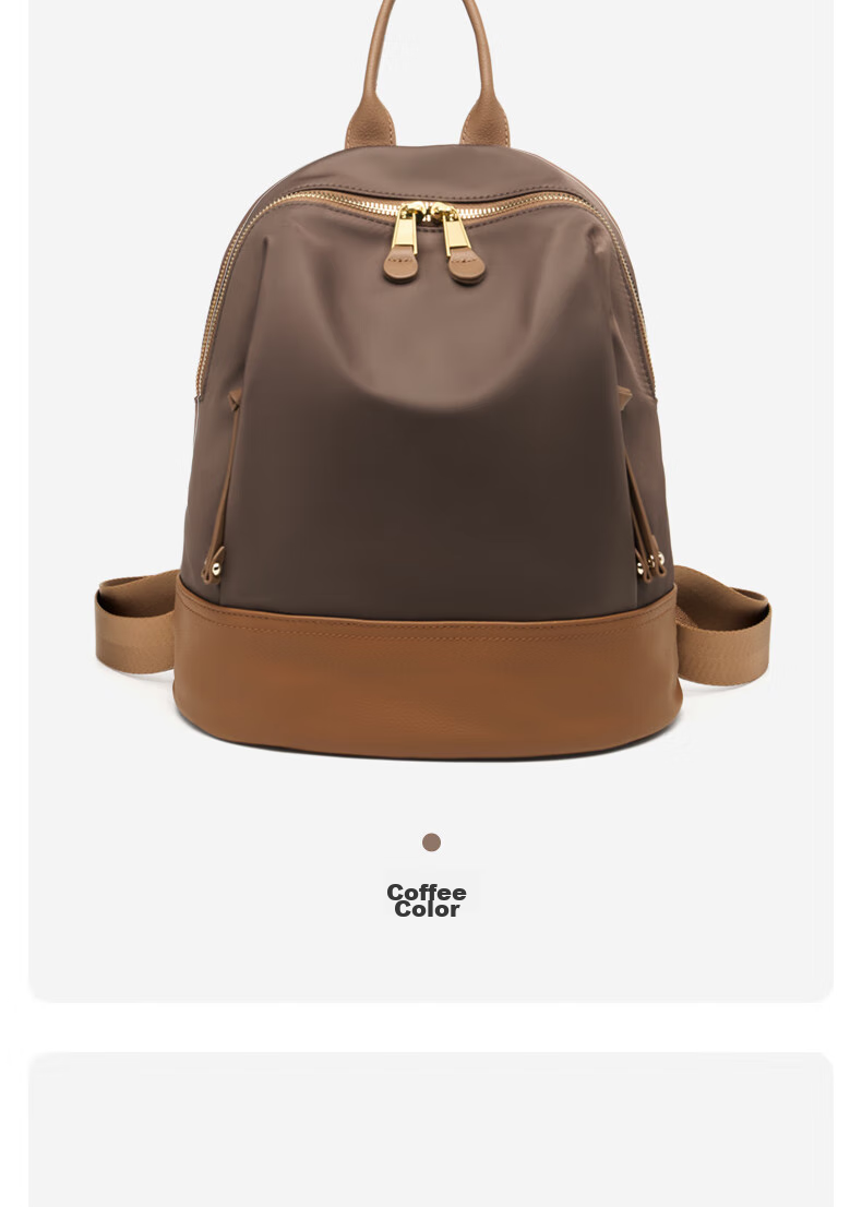 ZOOLER Retro Backpack for Women, Fashionable Large Capacity Backpack, Lightweight Oxford Cloth with Leather Trim, Travel Backpack, Birthday Gift 14