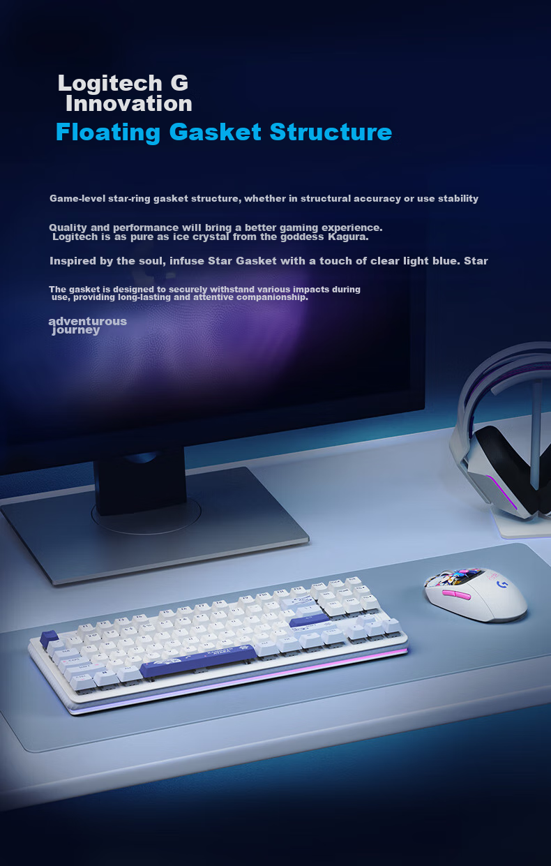 G G517 Tri-Mode Gaming Mechanical Keyboard [Shinri Akihiko Custom Edition], Full Hot-Swappable Keys, Customizable, 87-Key Layout, Gift for Boyfriend 3