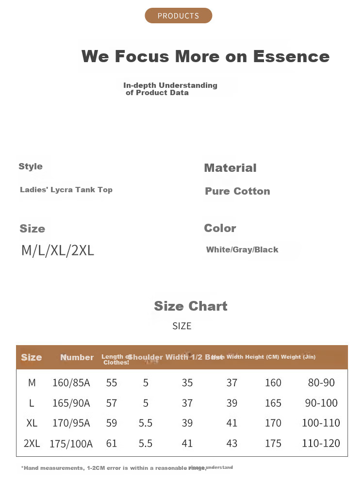 LangSha 100% Pure Cotton Women's Tank Top, Summer Undershirt, Sleeveless Vest, Base Layer, 2026 New Style 5