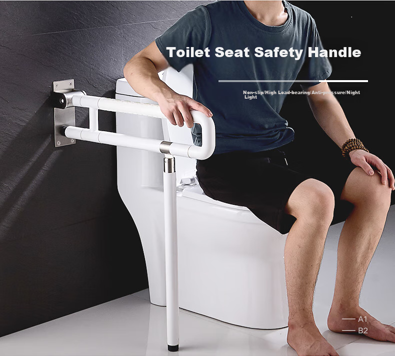 MODUN Toilet Handrail, Bathroom Support Rail, Elderly Safety Anti-Fall Seat Support, Toilet Barrier-Free Riser, Foldable 1