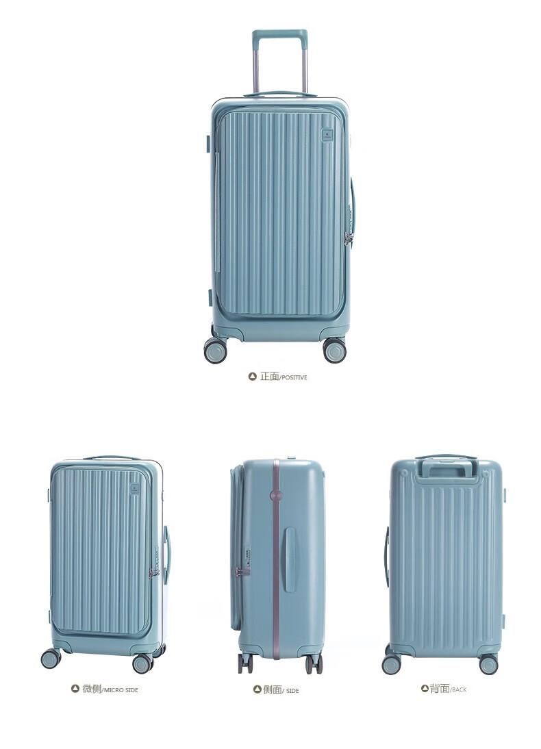CROWN Side-Opening Luggage Aluminum Frame Large Capacity Summer Travel Suitcase 5292, Blue, 25 Inches, Requires Check-I 14