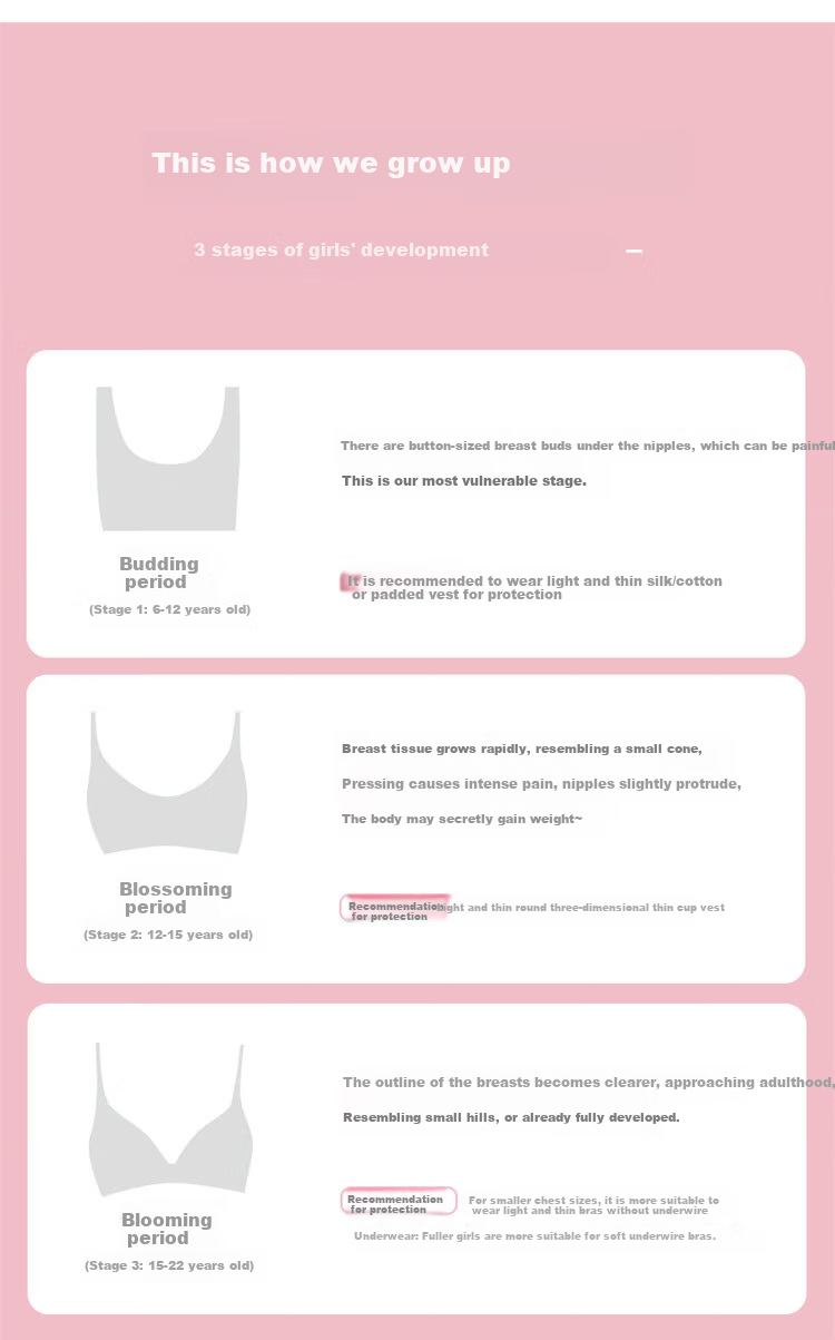 Maniform Three-Stage Teenage Girl Bra, High School And College Student Underwear, Anti-Exposure Brassiere 13
