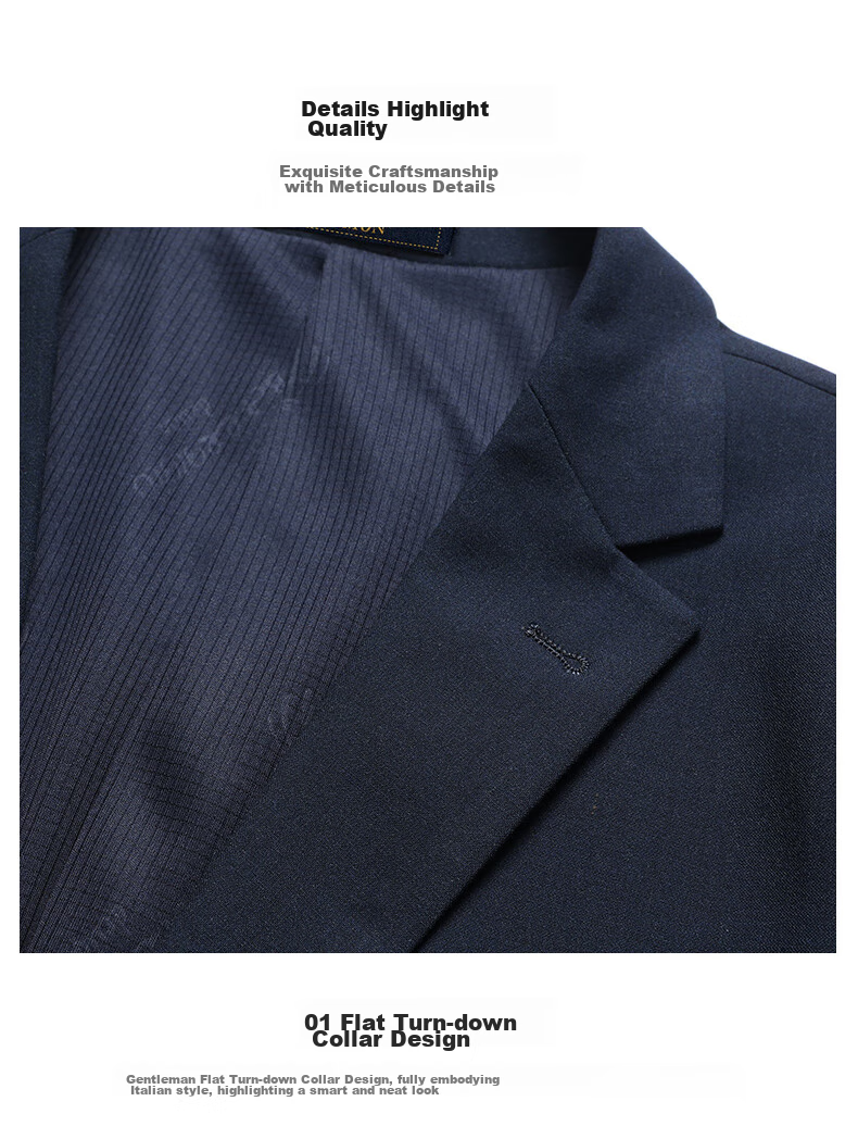ROMON Men's Suit Set, All-Season Slim Fit Professional Formal Wear, Elastic Blazer for Business And Wedding Attire 5