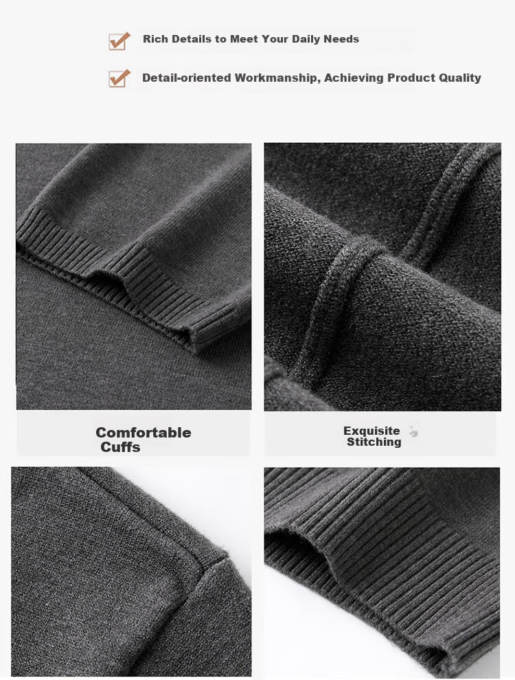 TUCANO Short-Sleeve Sweater for Men, Autumn And Winter Business Casual Base Layer Knit Top, Solid Color Warm Pullover Men's Clothing, Black XL 4