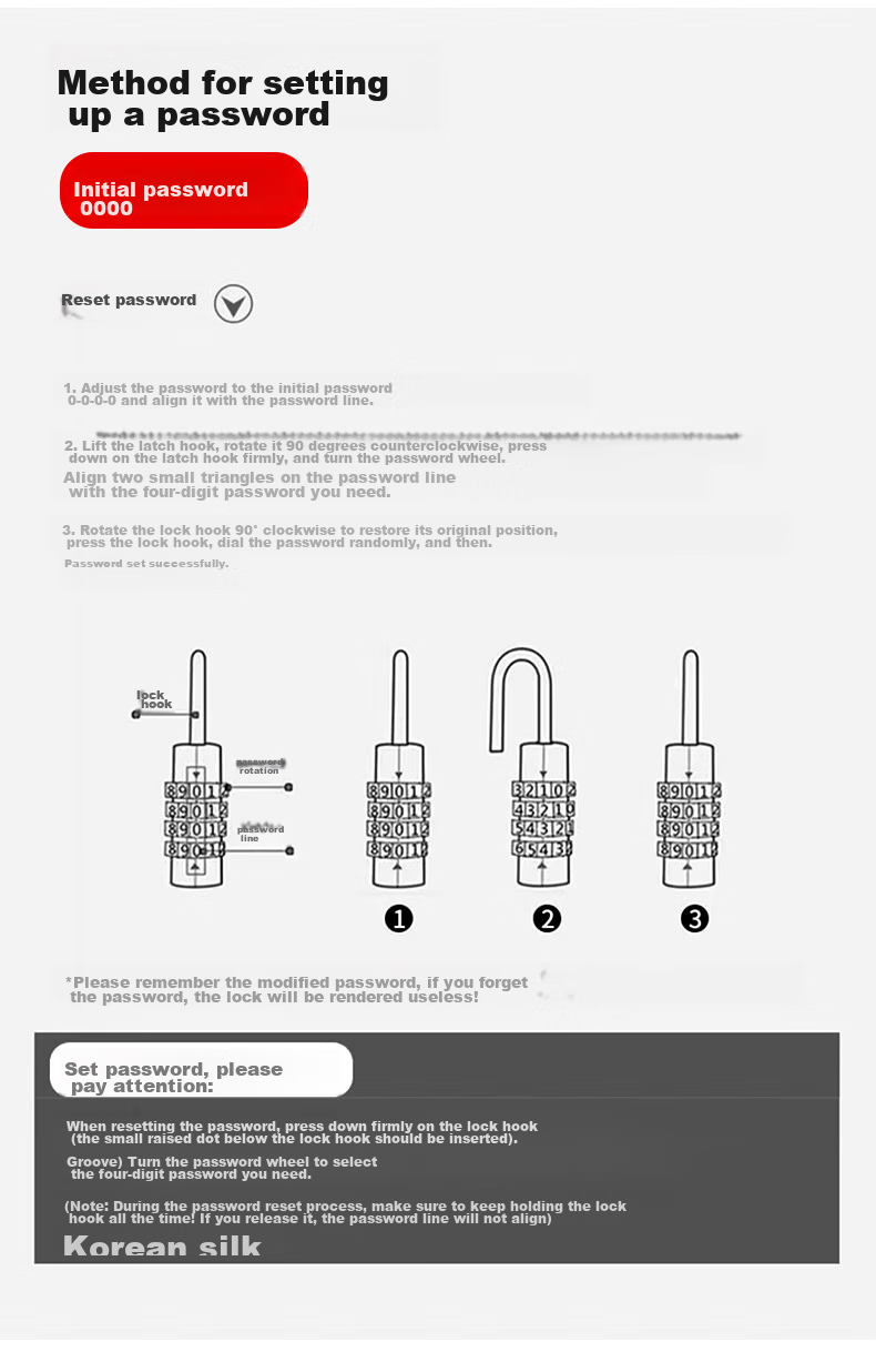 Lehuolvxing Four-Digit Combination Padlock, Luggage Lock, Dormitory Door Lock, Gym Locker Lock, Small Padlock, Small Anti-Theft Lock 2
