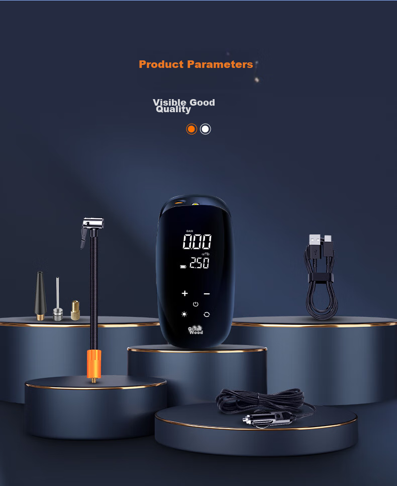 Jumu Car Air Pump, Wired And Wireless Dual-Use, for Car Tires And Home Use, Electric Air Compressor with High Power 22