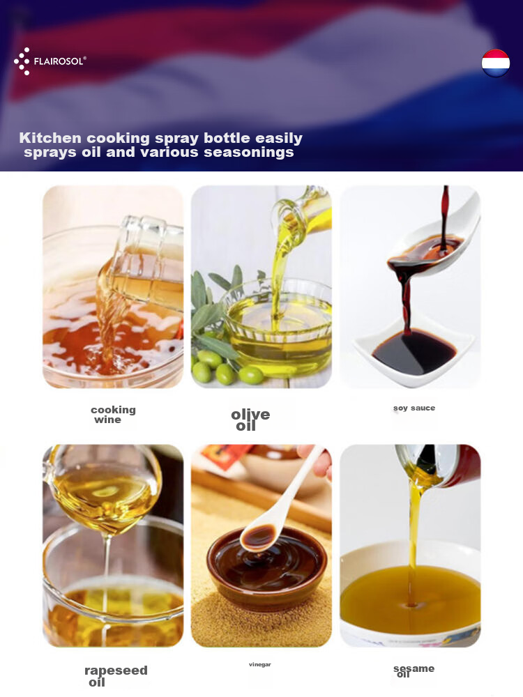 FLAIROSOL Spray Bottle, Dutch Patent Atomizing Oil Sprayer, Air Fryer Household Kitchen Oil Control Spray Bottle, Olive Oil Bottle 14