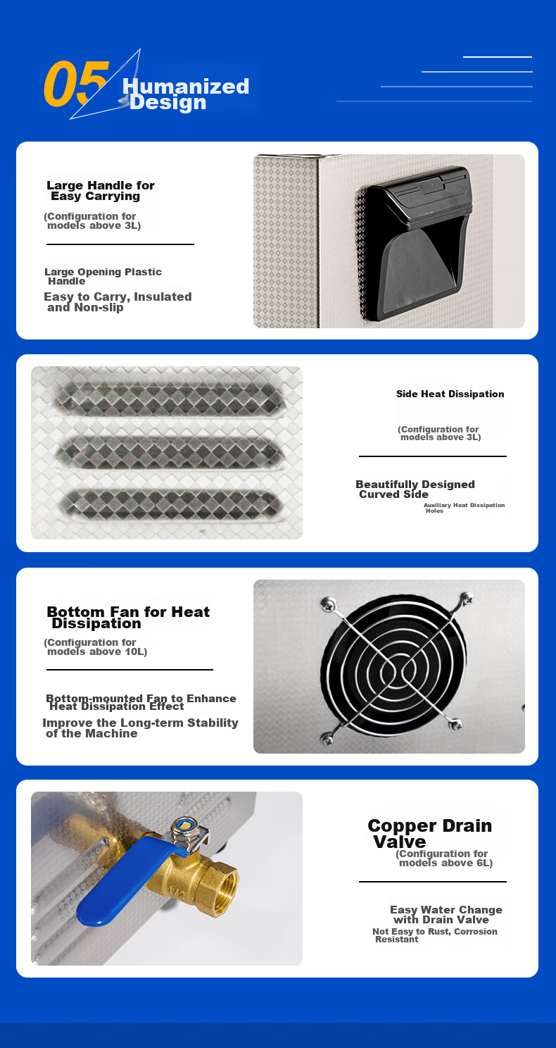 KM Ultrasonic Cleaner, Industrial And Commercial Use, for Optical Lenses, Removes Oil Stains, Cleaning Device, High Power, Large Capacity, KM-410B 9