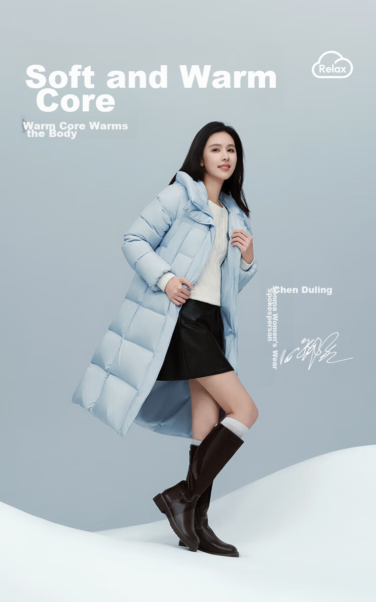 Semir Chen Duling Style Women's 90% Down Long Three-Proof Winter Loose Hooded Coat Simple 109724113001 4