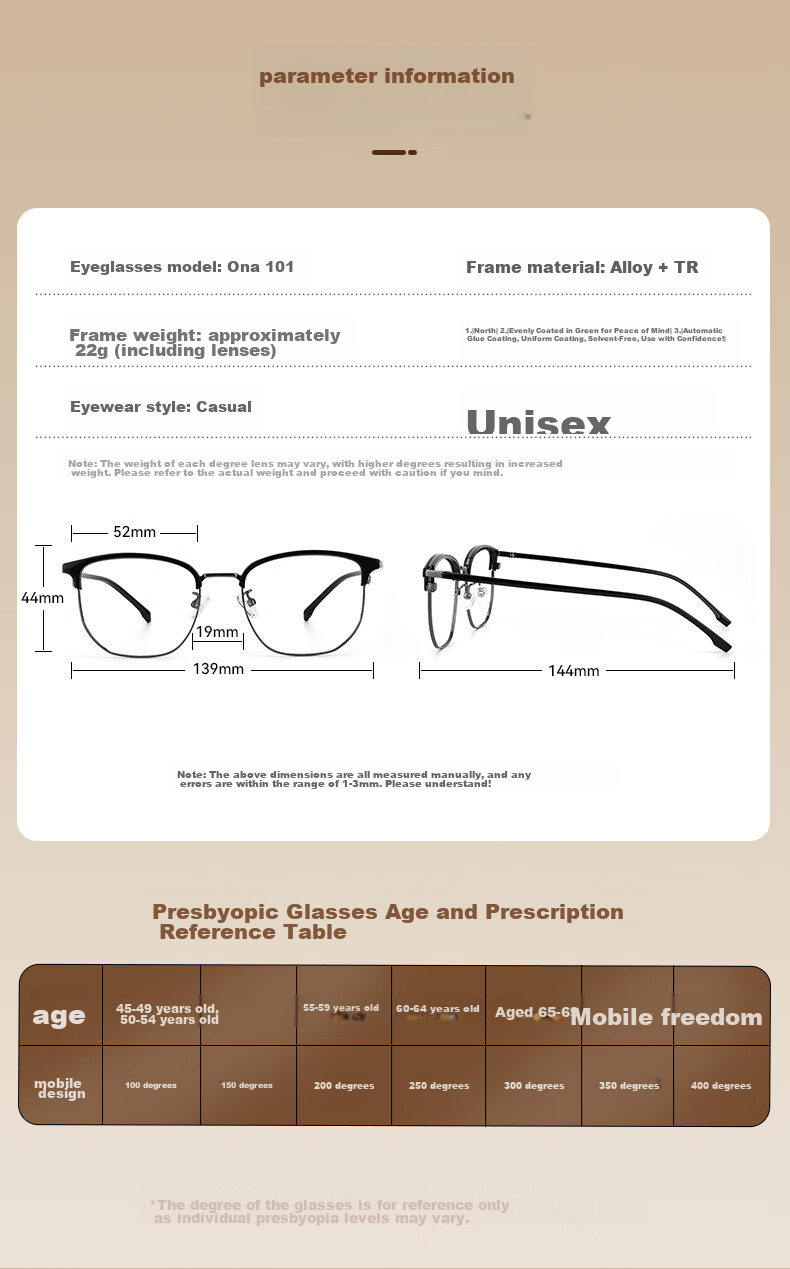 Ouna Reading Glasses for Men And Women, High Definition Anti-Blue Light Anti-Radiation Glasses, Black Gunmetal Frame, 250 Degrees 11