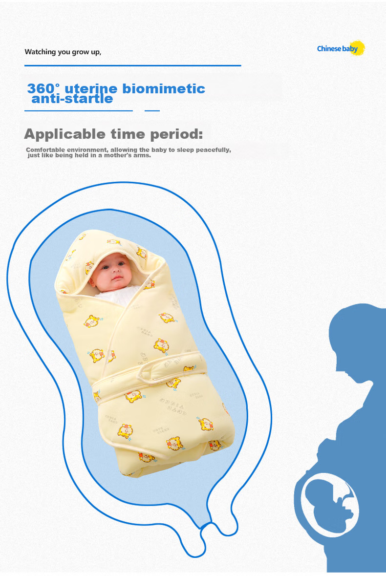 Nanjiren Newborn Baby Swaddle Blanket, Anti-Startle Sleeping Bag, Pure Cotton Wrap, Baby Swaddle, Maternity Ward Air Conditioning Blanket, 85*85cm 7