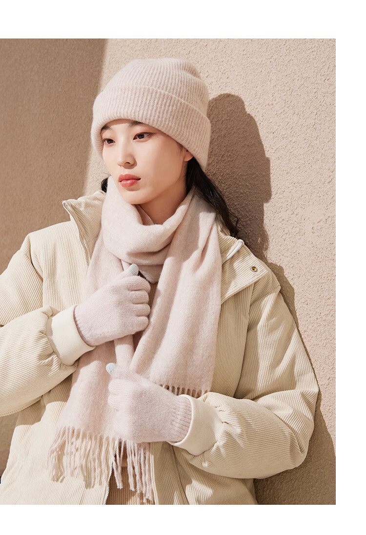 Hengyuanxiang 3-Piece Set Wool Scarf Women's Gloves Hat Christmas Birthday Gift for Girls Gift Box Set 5