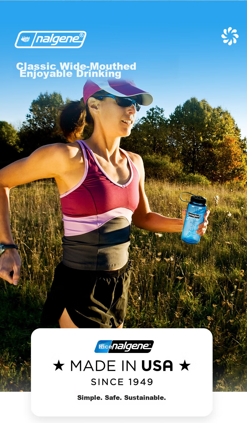 Nalgene Imported Plastic Water Bottle from USA, Outdoor Sports Cup for Men And Women Students, Summer Heat-Resistant Portable Measured Cup 500ml 2