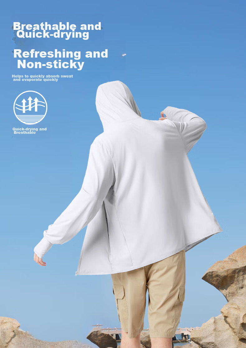 CAMEL Ice Mountain Sun Protection Clothing 1.0 Men's UV-Resistant Original Yarn Cool Breathable Quick-Dry Jacket, Summer M13BA03100B 8
