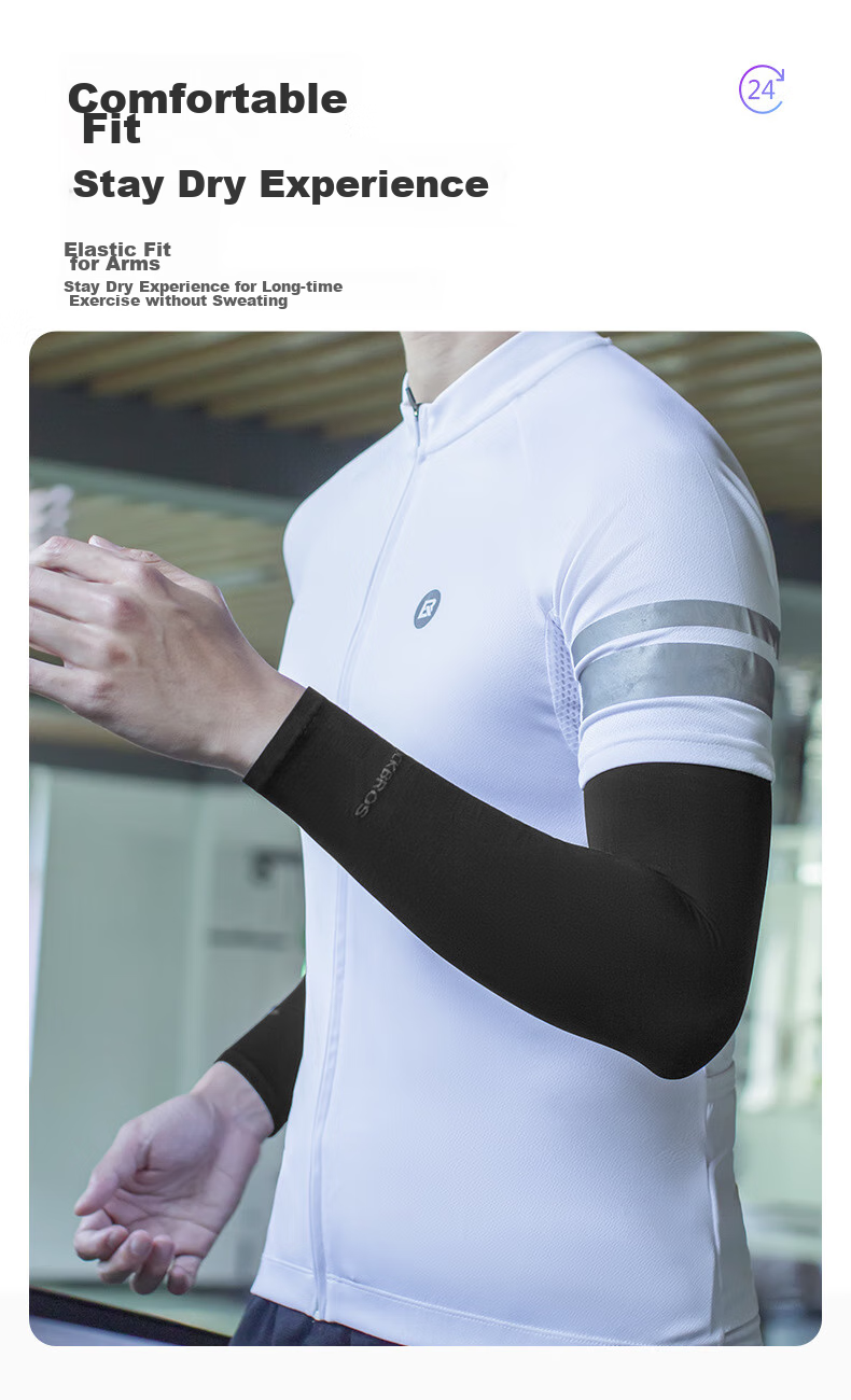 ROCKBROS Summer Ice Silk Arm Sleeves for Men And Women, Breathable Cycling Arm Covers for Driving, Biking And Electric Bikes, White One Size Fits All 8