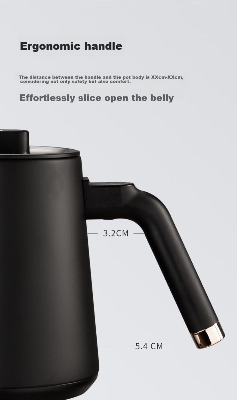 Hero Unnamed Hand-Pressed Coffee Maker with Temperature Control, Fine-Mouthed Kettle, Electric Kettle for Brewing Tea, Temperature-Controlled Electric Pour-Over Kettle, Black 13