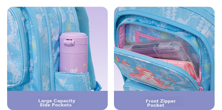 Gmt for Kids Backpack, Elementary School Student Shoulder Bag, Children's Ultra-Light Spine Protection And Load Reduction Gift, Expandable Backpack for Grades 1-6, Women Fish Desig 9