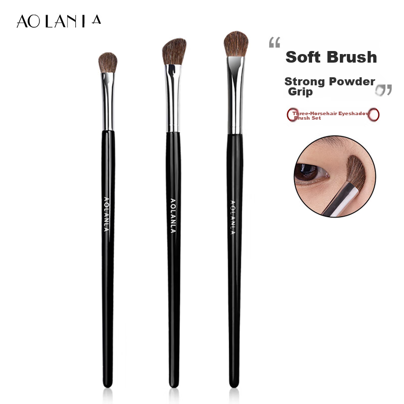 AOLANLA Master Series Professional Eyeshadow Brush Set: Small Horse Hair Makeup Brushes for Nose Shadow, Eye Contouring, Blending, And Detail Brushing