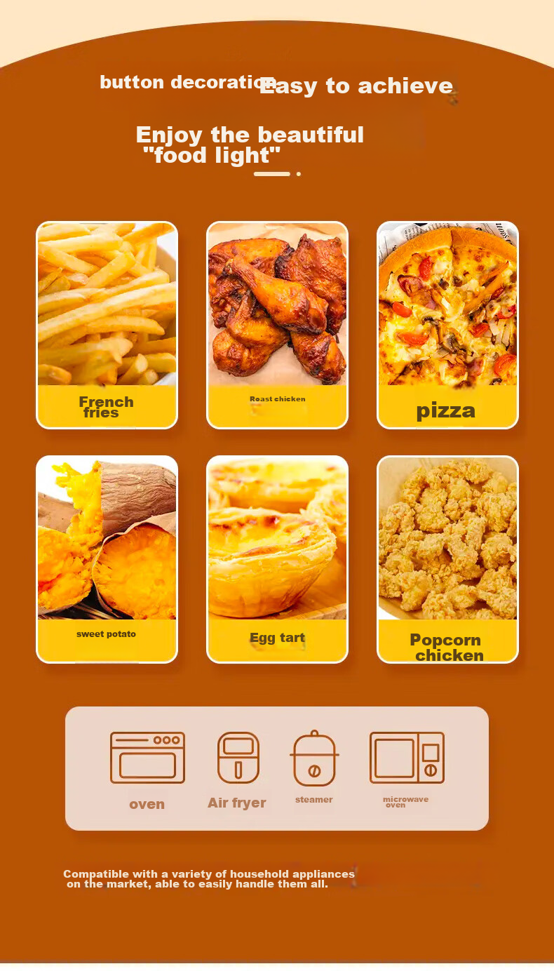 MIAOJIE Air Fryer Paper Trays, 35 Pieces, Widened Design, Double-Sided Silicone Coating for Non-Stick, Baking And Roasting Oven Use 6