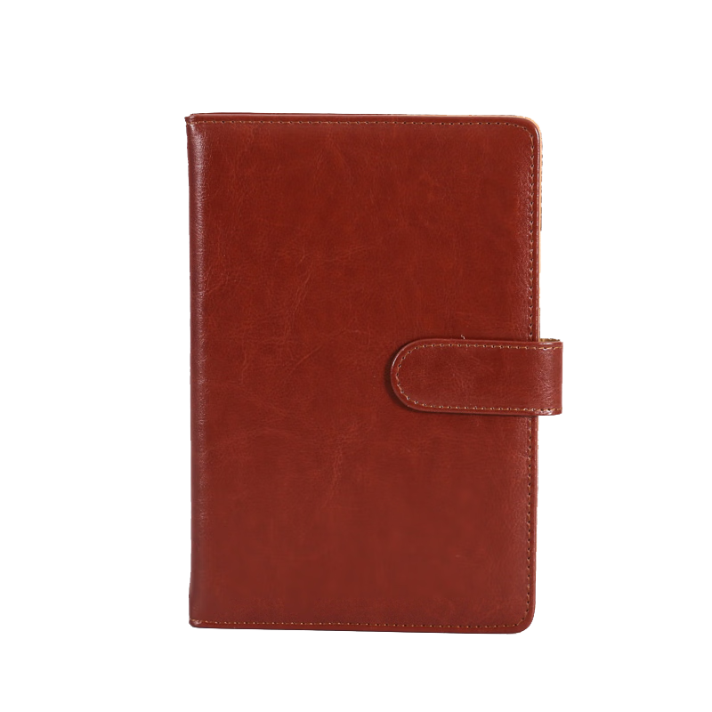 Chaoyou Business Notebook A5, Buckle Journal, Leather Cover Notebook, Diary, Work Log, Office Meeting Record Book, Customizable, Brown A5 Buckled Leather Notebook, 040