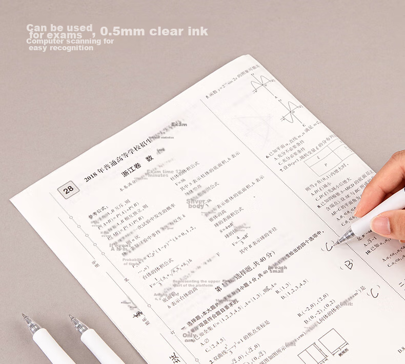 Deli Retractable Exam Pen for Beginners, Stylish ST Tip, Student Exam-Specific Gel Pen, Quick-Drying Smooth Writing, Black 0.5mm, 5 Pens/Box, 33803 for College Entrance Exams 11