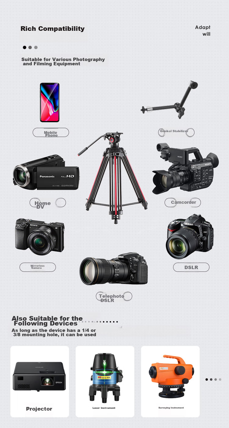 Milibo MTT615A Camera Lightweight Aluminum Alloy Tripod, Portable Photography Tripod for Mirrorless And DSLR Cameras, Bird Photography Camera Stand with Hydraulic Pan Head Kit 16
