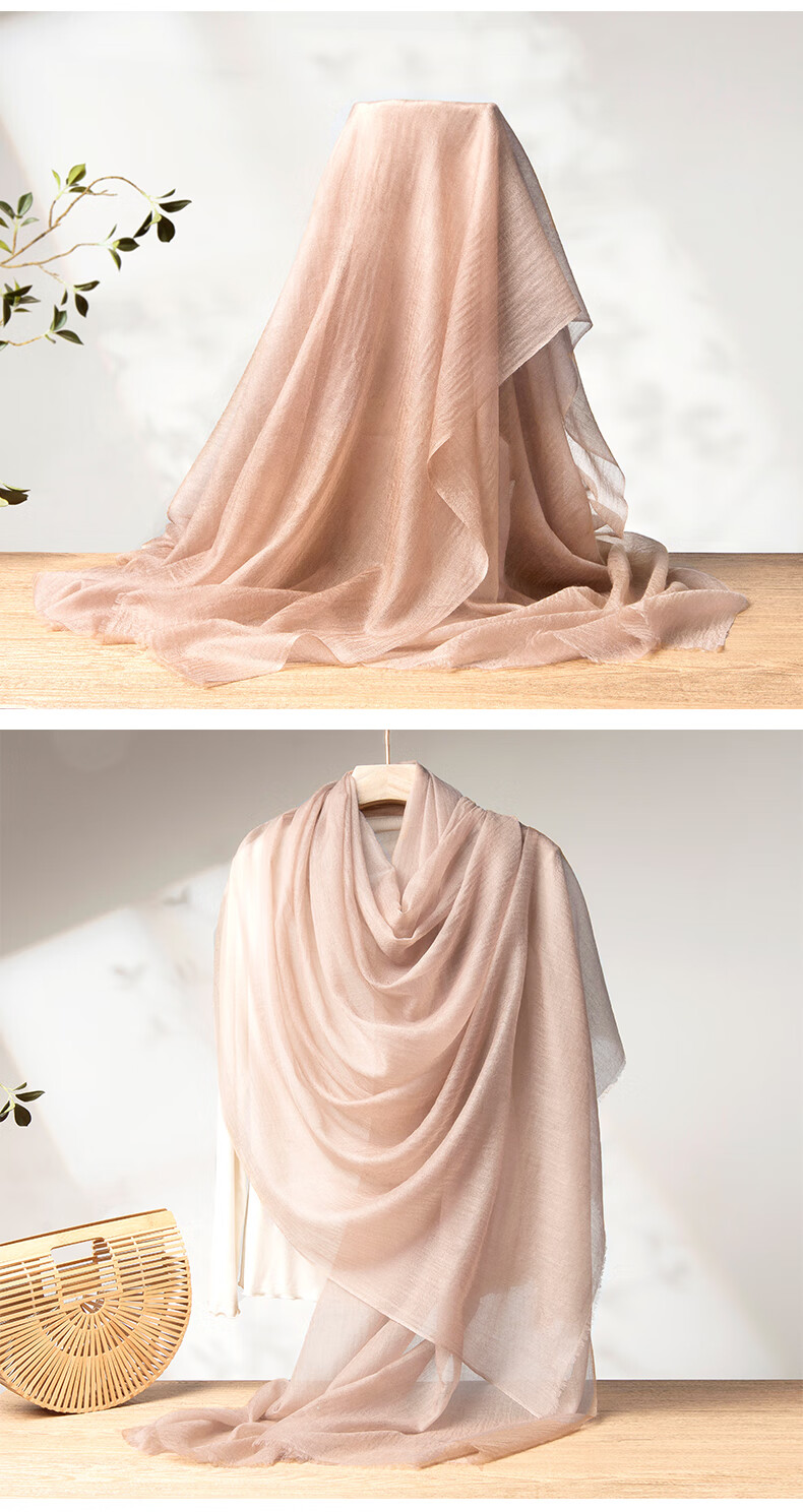 Zhijinlou Thin 100% Cashmere Scarf, Skin-Friendly Comfortable Fashionable Gift Shawl, Solid Color Simple Versatile Neck Wrap Birthday Present 7