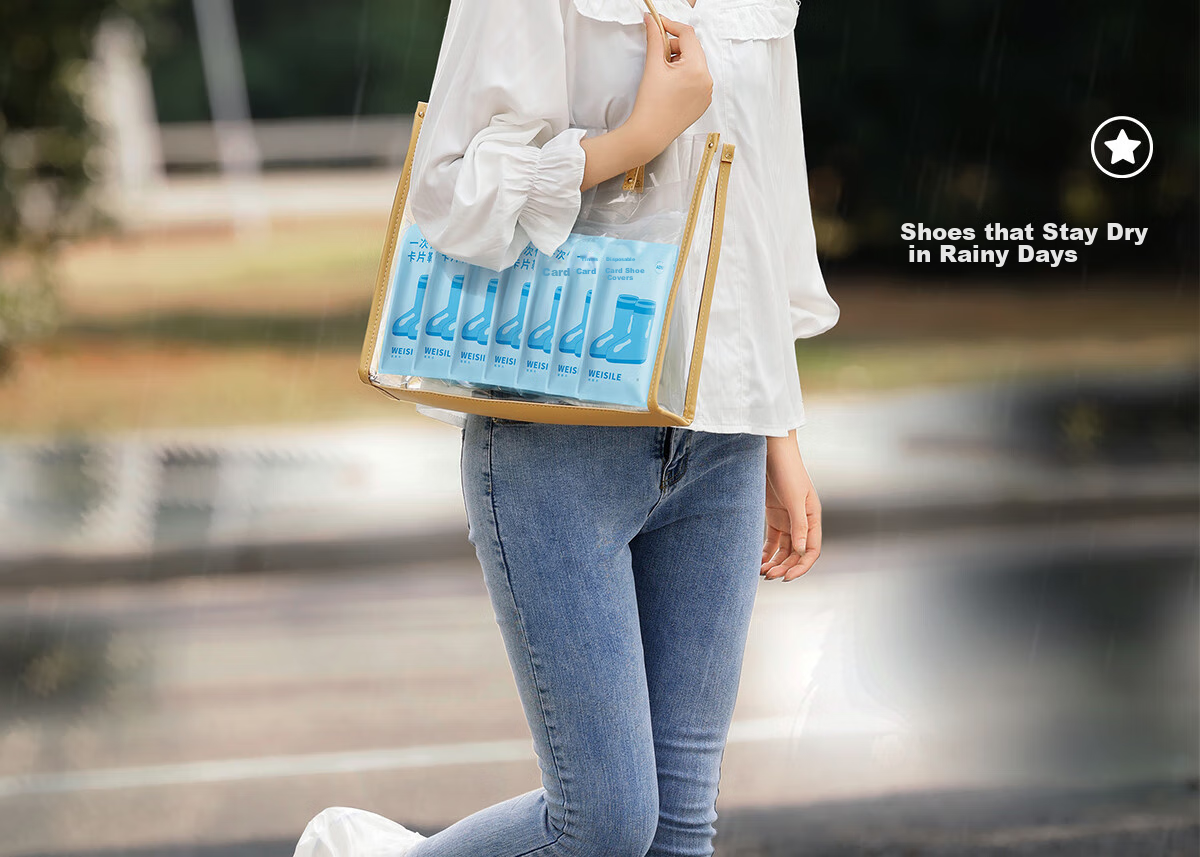 Paipitao Disposable Rain Shoe Covers Waterproof Rain Foot Covers for Adults And Children Outdoor Non-Slip Thickened Wear-Resistant Transparent Rain Boot Covers 2
