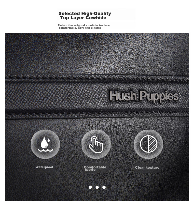 Hush Puppies Leather Backpack for Men, Top-Grain Cowhide Laptop Bag, 14-Inch Business Casual Travel Backpack, Birthday Gift 6
